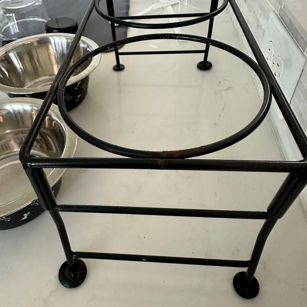 Stainless Steel Double Pet Bowl with Stand